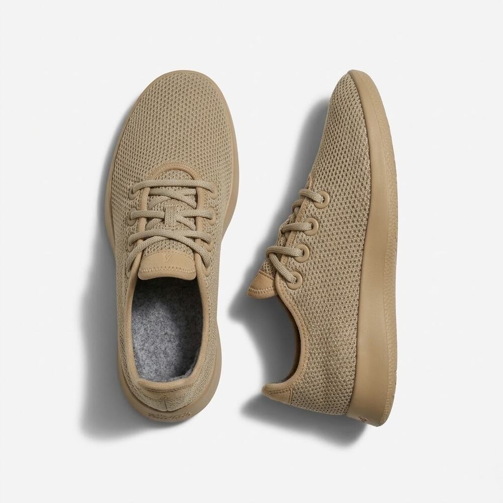 Allbirds Tree Runner Eucalyptus Knit Walking Sneaker Tan Monochrome Womens 8